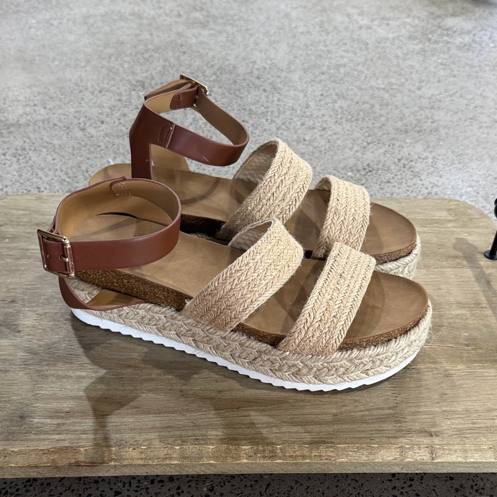 Soda Tan and Brown Espadrille Sandals